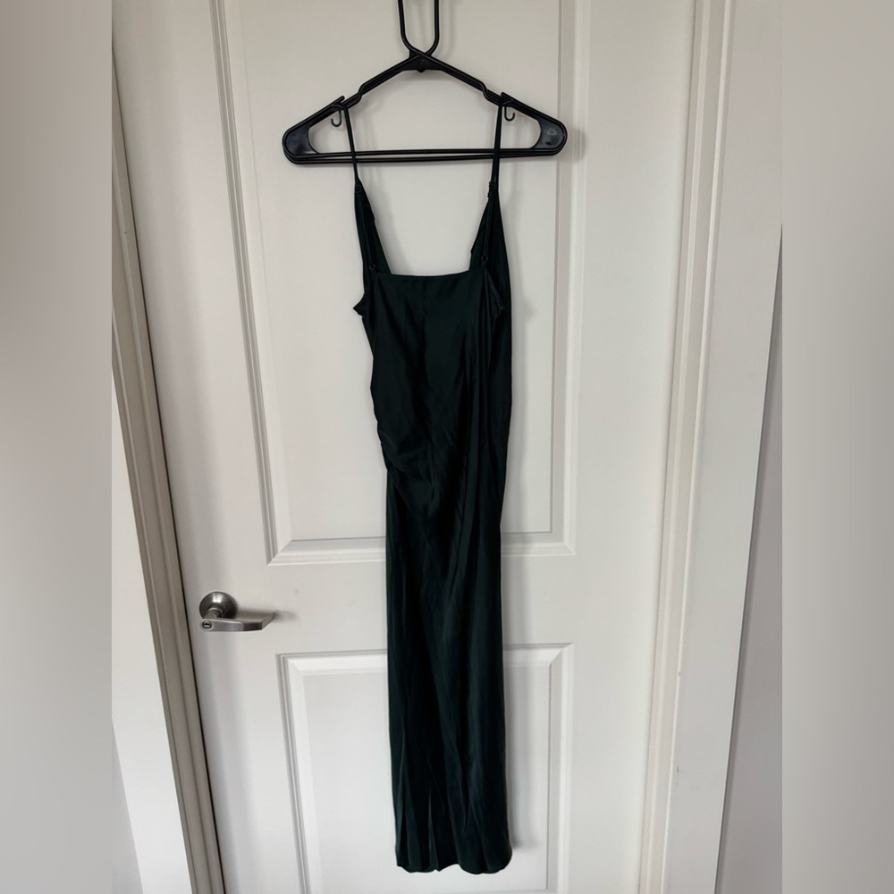 Zara - dark green slip dress - Picture 2 of 4